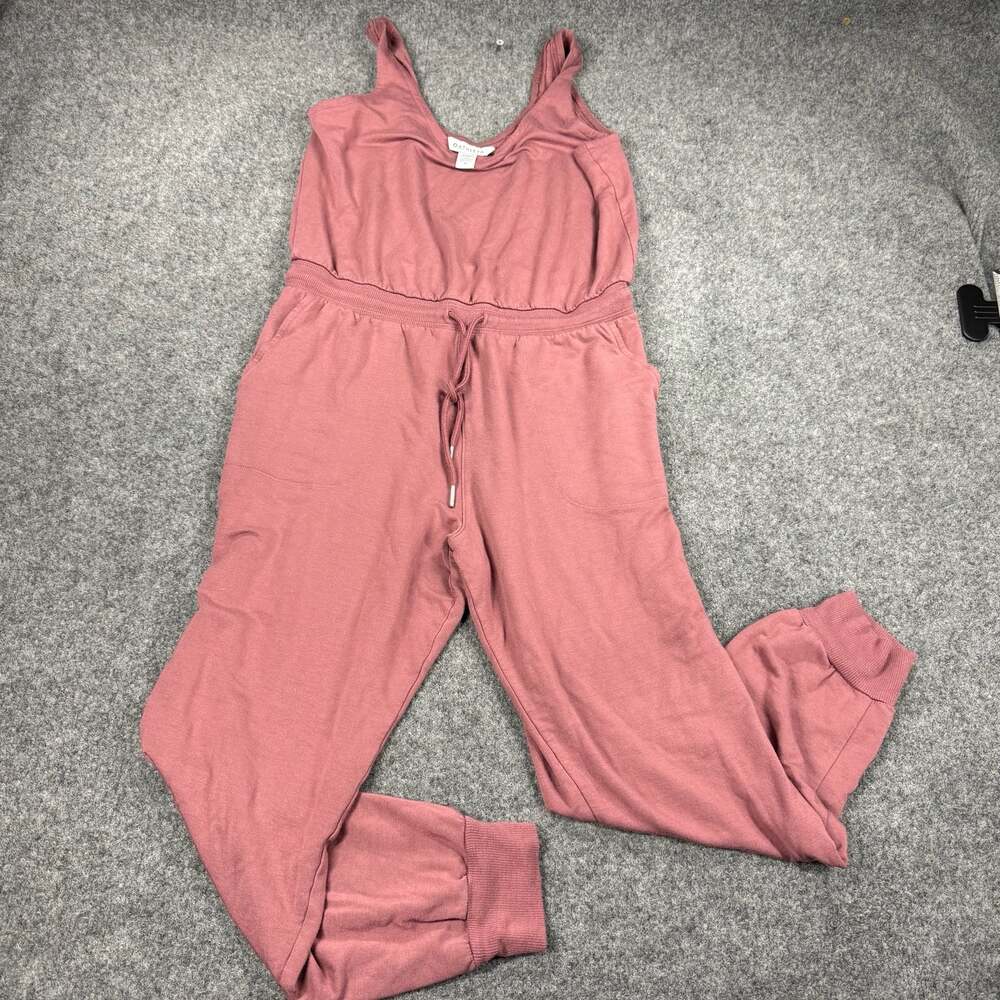 Athleta Rose Pink Tank Jumpsuit Jogger Sweatpants Size M
